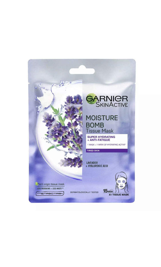 Garnier SkinActive Moisture Bomb Lavender Tissue Mask - Regime Skin Care at MyPerfumeShop by Garnier