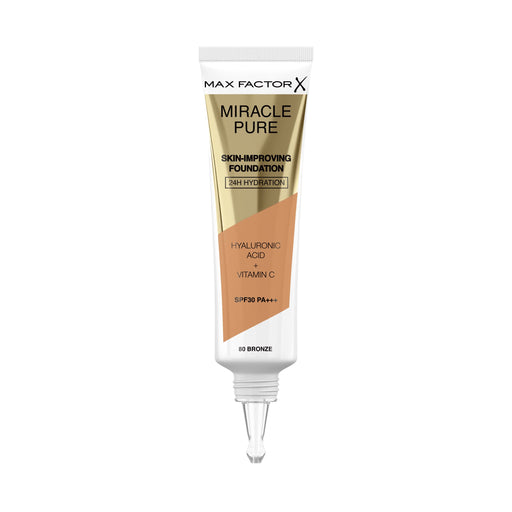 Max Factor Miracle Pure Skin-Improving Foundation SPF30 30ml - 80 Bronze - Cosmetics at MyPerfumeShop by Max Factor