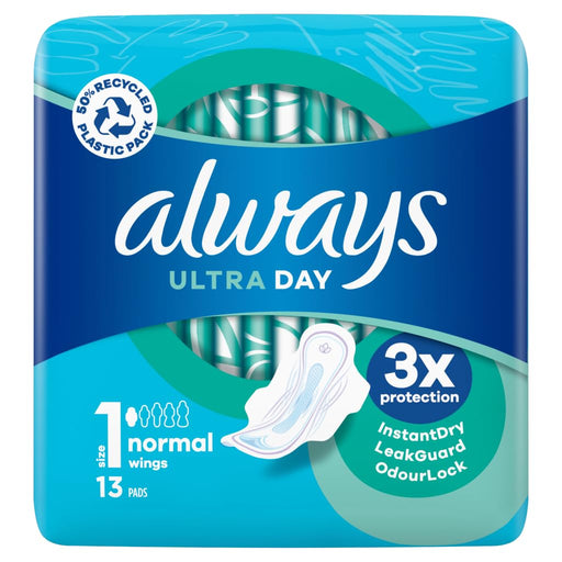 Always Ultra Sanitary Towels Normal S1 Wings x 13 - Sanitary Towels at MyPerfumeShop by Always