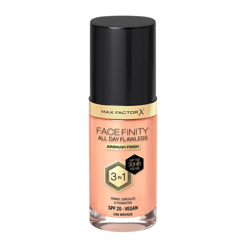 Max Factor Face Finity All Day Flawless 3 In 1 80 Bronze Foundation 30ml - Foundation at MyPerfumeShop by Max Factor