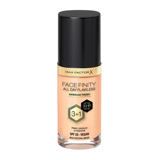 Max Factor Facefinity All Day Flawless 3 in 1 Foundation 30ml - 33 Crystal Beige - Default Title - Foundation at MyPerfumeShop by Max Factor