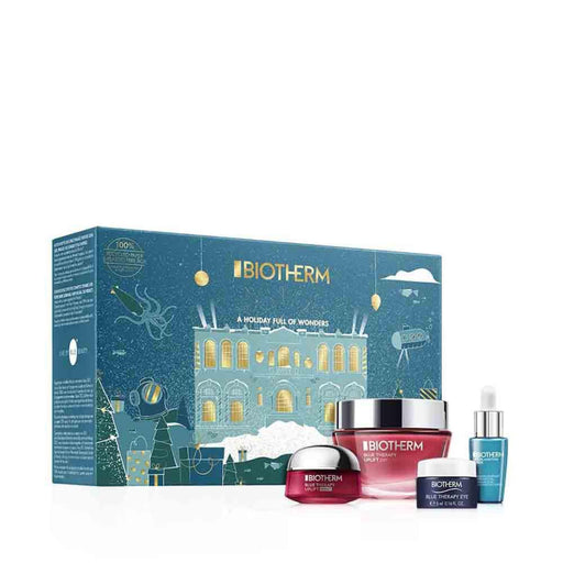 Biotherm Blue Therapy Red Algae Uplift 4 Piece Gift Set: Red Algae Cream 50ml - Plankton Elixir Serum 7ml - Eye Cream 5ml - Night Cream 15ml - Pouch - Gift Set at MyPerfumeShop by Biotherm