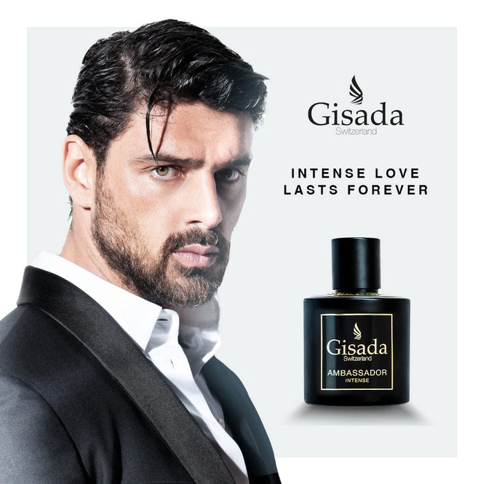 Gisada Ambassador Intense 2 Piece Gift Set: Eau de Parfum 50ml - Shower Gel 100ml - Gift Set at MyPerfumeShop by Ambassador