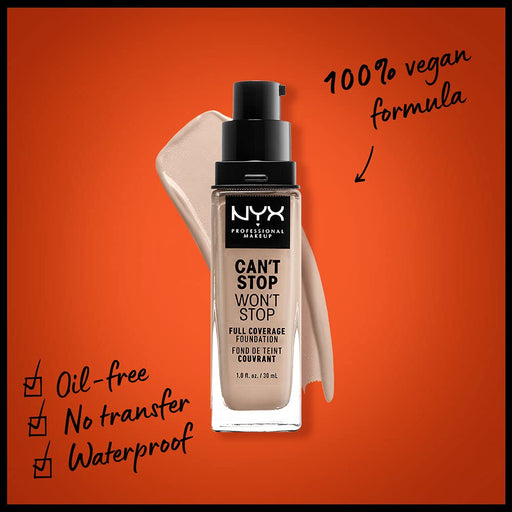 NYX Can't Stop Won't Stop Full Coverage 24H Foundation 30ml - Porcelain - Foundations at MyPerfumeShop by NYX