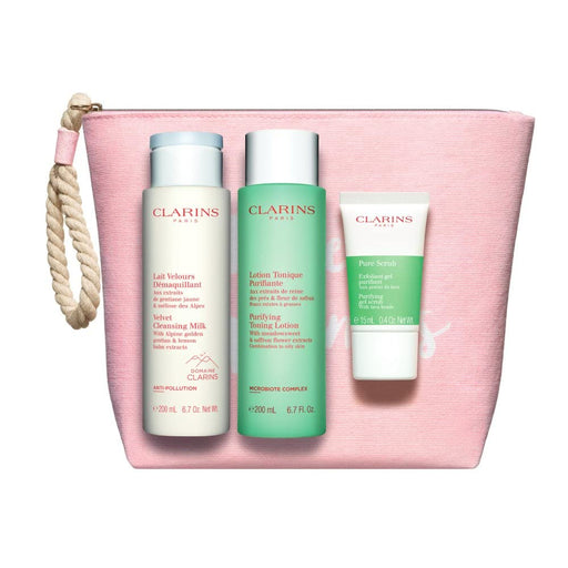 Clarins Perfect Cleansing Combination to Oily Skin 4 Piece Gift Set: Cleansing Milk 200ml - Toning Lotion - Beauty at MyPerfumeShop by Clarins