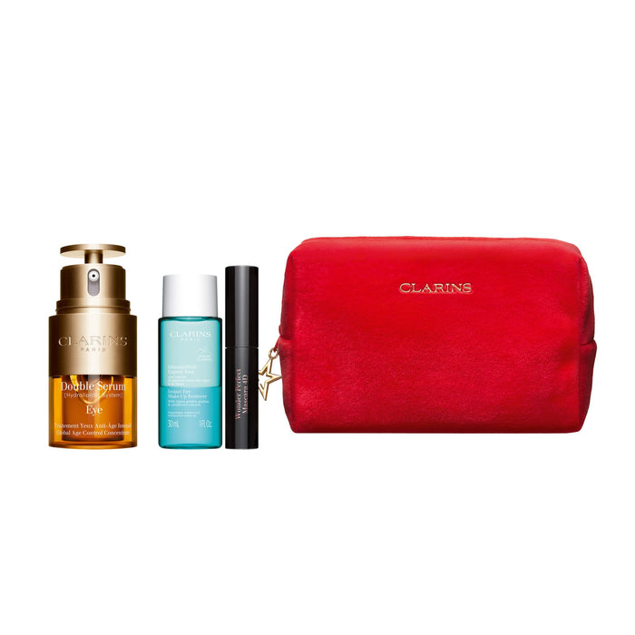 Clarins Double Serum Eye 20ml Double Serum + 30ml Instant Eye Make-Up Remover + 3ml Black Mascara Set