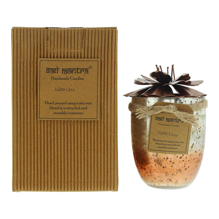 Bali Mantra Hibiscus Glass Copper Candle 500g - Kaffir Lime - Candle at MyPerfumeShop by Bali Mantra