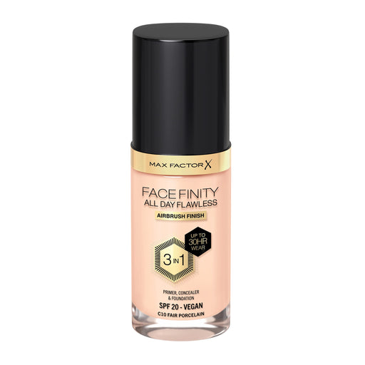 Max Factor Facefinity All Day Flawless 3 in 1 Foundation SPF20 30ml - 10 Fair Porcelain - Foundations at MyPerfumeShop by Max Factor