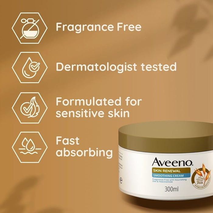 Aveeno Skin Renewal Smoothing Cream - 300ml - Hand & Body Lotion at MyPerfumeShop by Aveeno