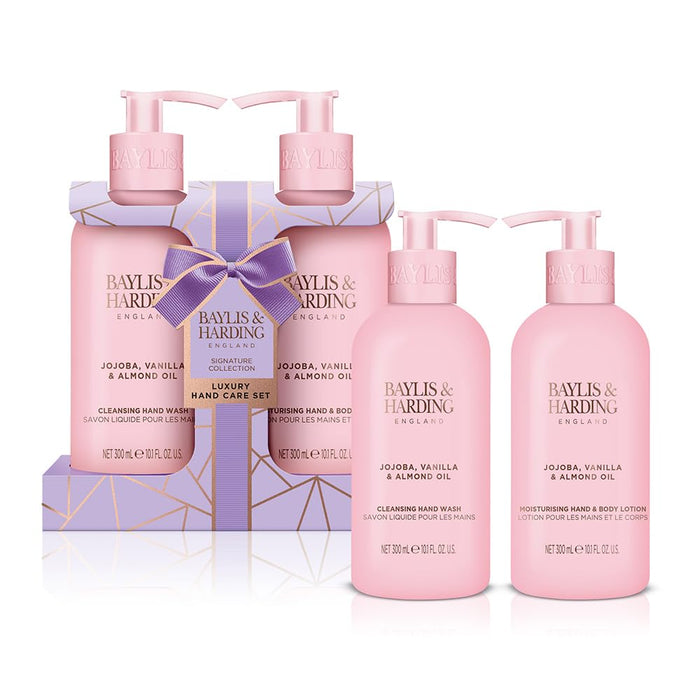 Baylis & Harding Jojoba, Vanilla & Almond Oil Gift Set 300ml Hand Wash + 300ml Body Lotion - Bath & Body at MyPerfumeShop by Baylis & Harding