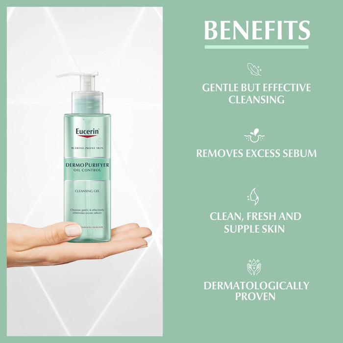 Eucerin Dermo Purifyer Oil Control Cleansing Gel 200ml - Facial Cleansers at MyPerfumeShop by Eucerin