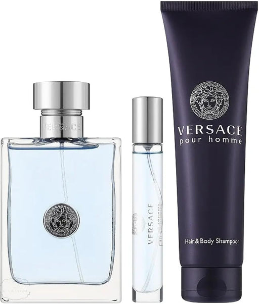 Versace pour Homme Gift Set 100ml EDT + 10ml EDT + 150ml Shower Gel - For Him at MyPerfumeShop by Versace