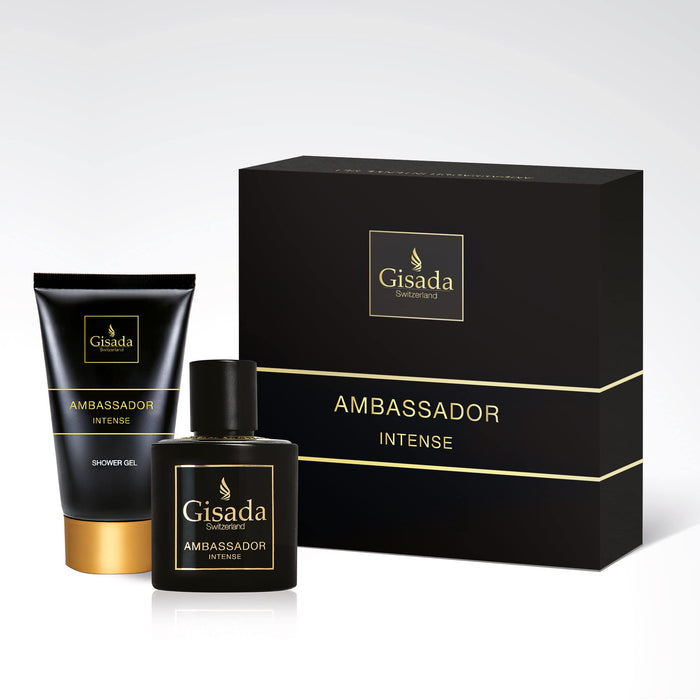 Gisada Ambassador Intense 2 Piece Gift Set: Eau de Parfum 50ml - Shower Gel 100ml - Gift Set at MyPerfumeShop by Ambassador