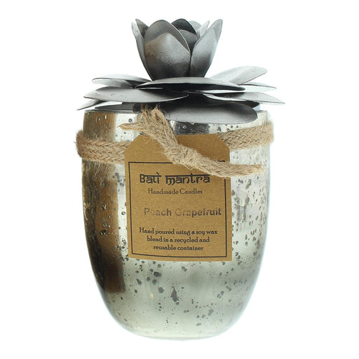 Bali Mantra Camellia Glass Silver Candle 500g - Peach Grapefruit - Candle at MyPerfumeShop by Bali Mantra