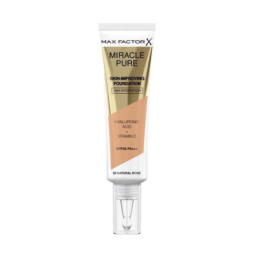 Max Factor Miracle Pure Skin-Improving Foundation SPF30 30ml - 50 Natural Rose - Cosmetics at MyPerfumeShop by Max Factor