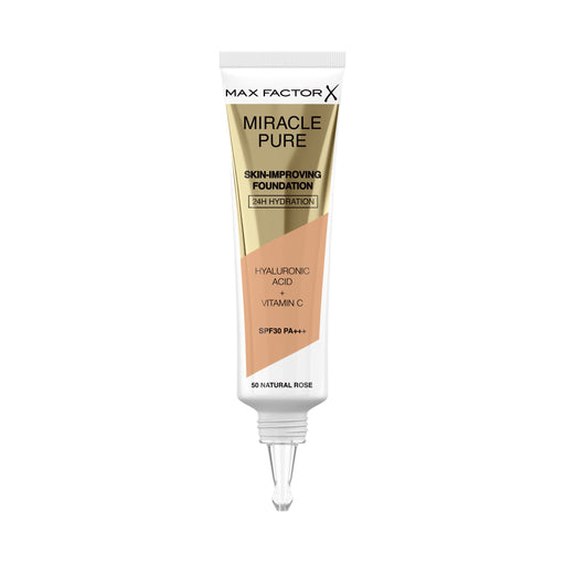 Max Factor Miracle Pure Skin-Improving Foundation SPF30 30ml - 50 Natural Rose - Cosmetics at MyPerfumeShop by Max Factor