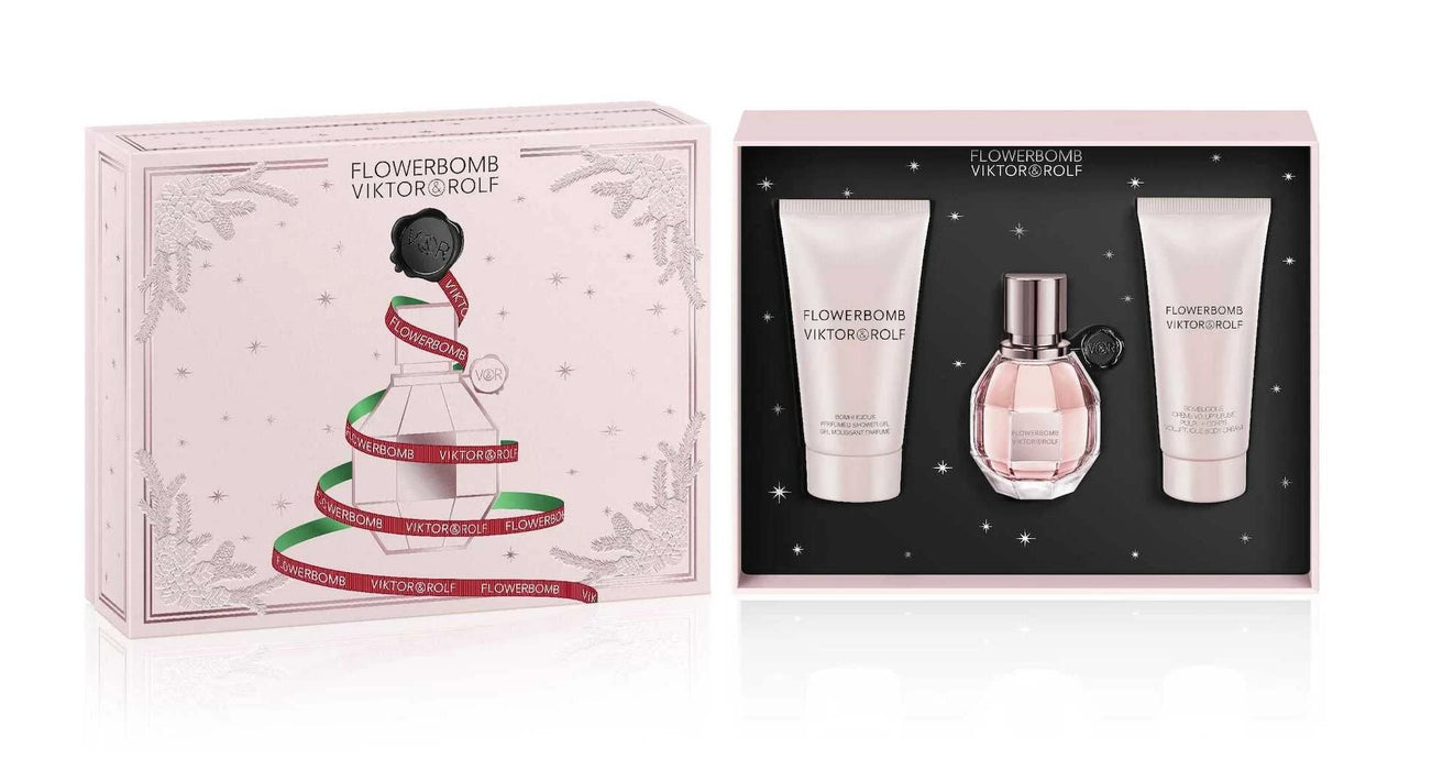 Viktor & Rolf FlowerBomb Gift Set 30ml EDP + 50ml Body Lotion + 40ml Body Cream - Beauty at MyPerfumeShop by Viktor & Rolf