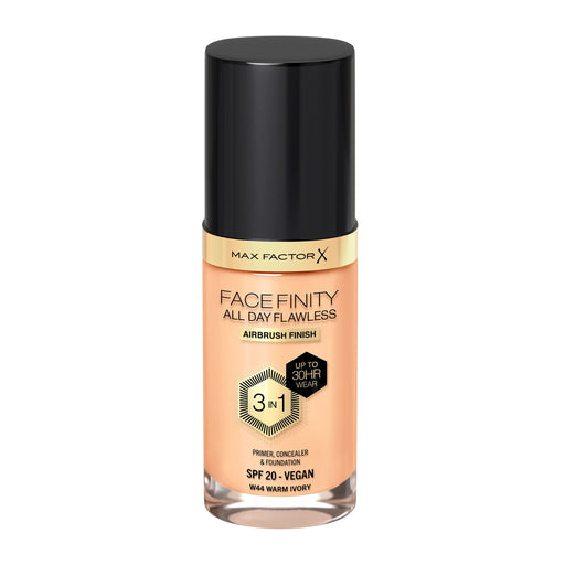 Max Factor Facefinity All Day Flawless 3 in 1 Foundation SPF20 30ml - 44 Warm Ivory - Make-up Finishers at MyPerfumeShop by Max Factor