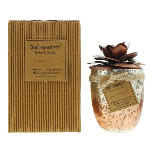 Bali Mantra Camellia Glass Copper Candle 500g - French Vanilla - Candle at MyPerfumeShop by Bali Mantra