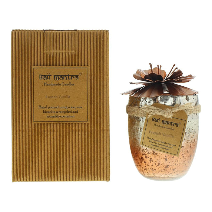 Bali Mantra Hibiscus Glass Copper Candle 500g - French Vanilla - Candle at MyPerfumeShop by Bali Mantra