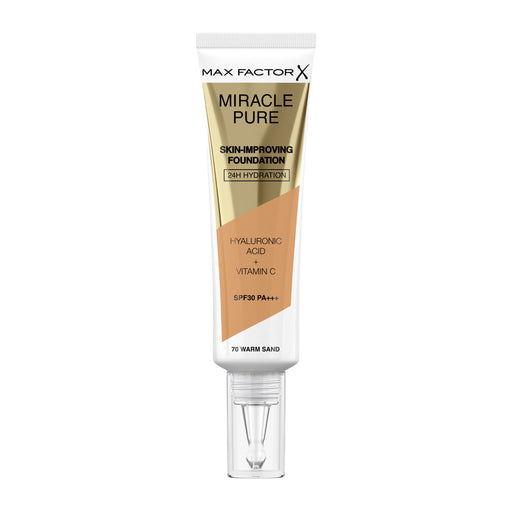 Max Factor Miracle Pure Skin-Improving Foundation SPF30 30ml - 70 Warm Sand - Foundations at MyPerfumeShop by Max Factor