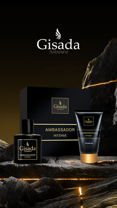 Gisada Ambassador Intense 2 Piece Gift Set: Eau de Parfum 50ml - Shower Gel 100ml - Gift Set at MyPerfumeShop by Ambassador