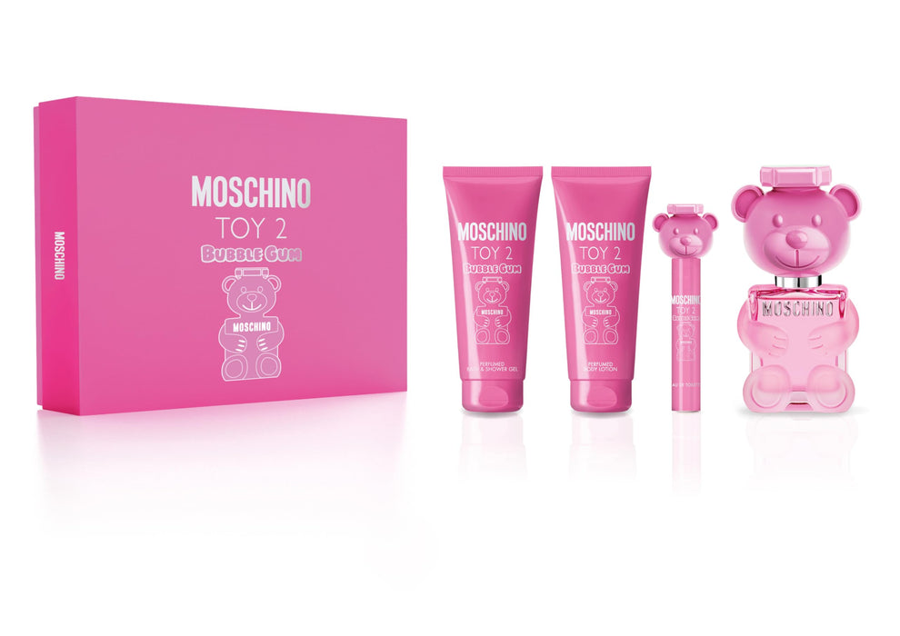 Moschino Toy 2 Bubble Gum Gift Set 100ml EDT + 100ml Shower Gel + 100ml Body Lotion + 10ml EDT - Fragrance at MyPerfumeShop by Moschino