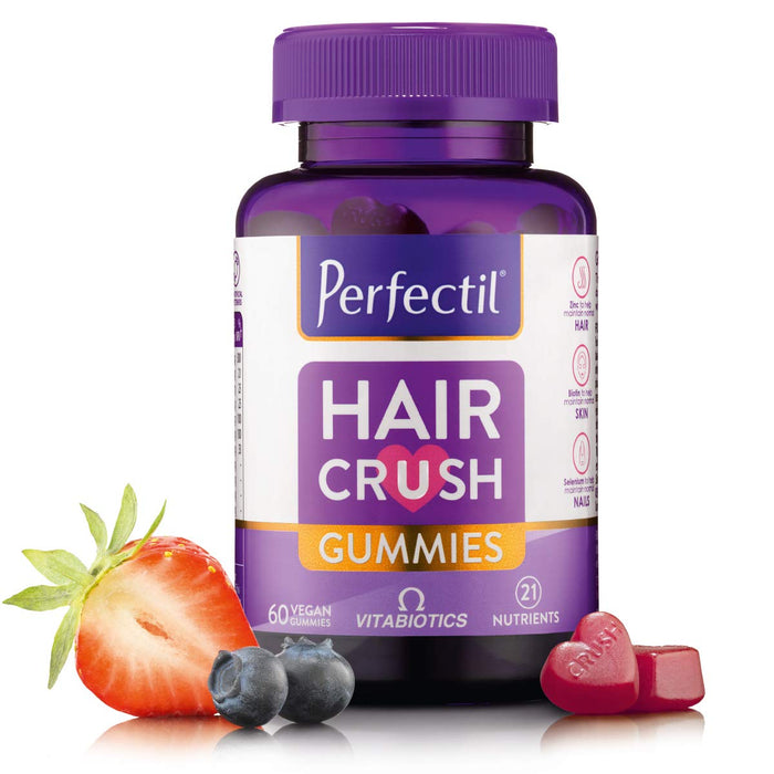 Vitabiotics Perfectil Hair Crush Natural Mixed Berry Flavour Vegan Gummies x 60 - Women at MyPerfumeShop by Perfectil