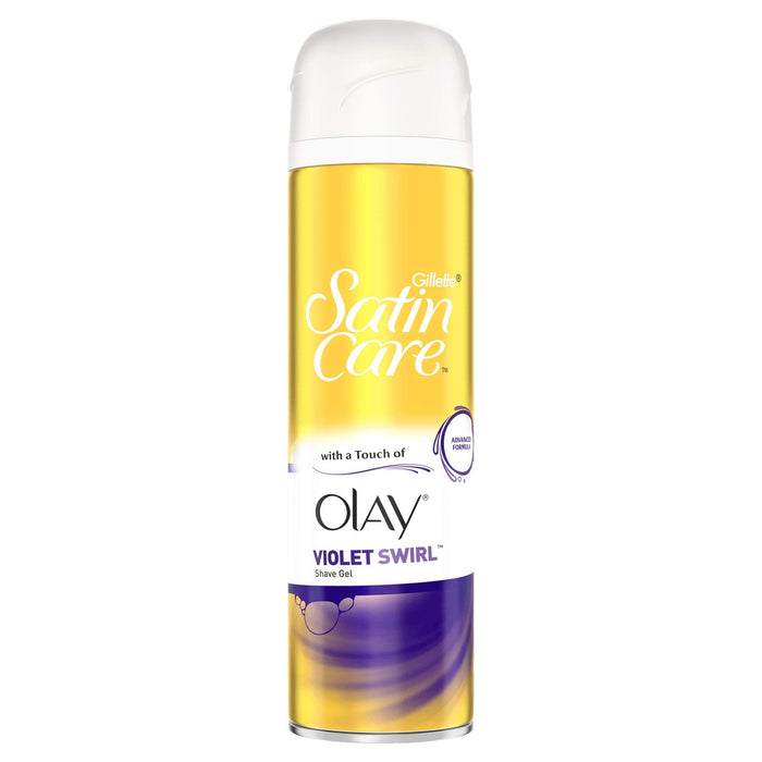 Gillette Satin Care Shaving Gel Violet Swirl With A Touch Of Olay 200ml - Skincare at MyPerfumeShop by Procter & Gamble