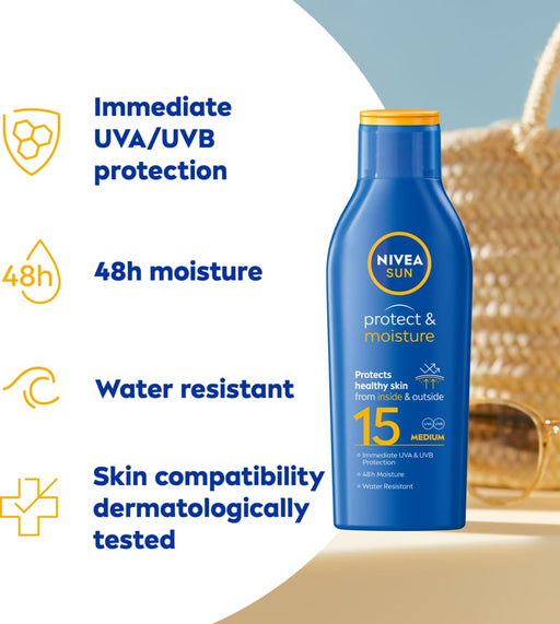 Nivea Sun Moisturising Sun Lotion SPF15 - 200ml - Sun Preps at MyPerfumeShop by Nivea