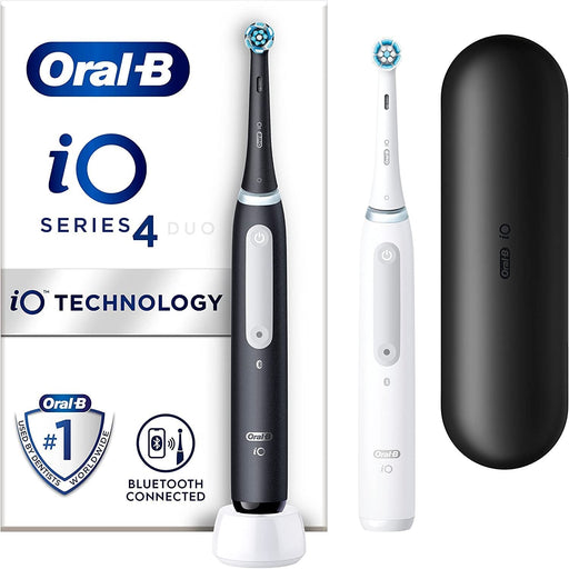 Oral-B iO4 2x Electric Toothbrushes With Revolutionary iO Technology, 2 Toothbrush Heads & 1 Travel Case - Toothbrush at MyPerfumeShop by Oral-B