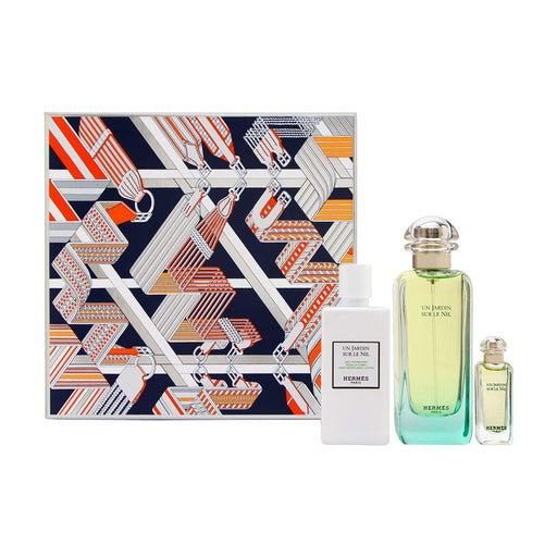 Hermès Un Jardin Sur Le Nil 3 Piece Gift Set: Eau de Toilette 100ml - Eau de Toilette 7.5ml - Body Lotion 80ml - Gift Set at MyPerfumeShop by Hermès