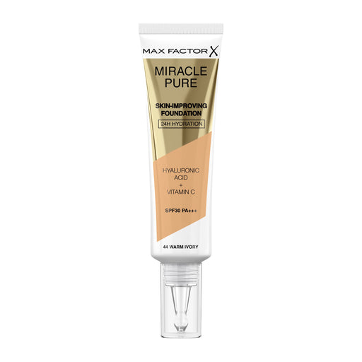 Max Factor Miracle Pure Skin Improving 24H Hydration 44 Warm Ivory Foundation 30ml - Foundations at MyPerfumeShop by Max Factor