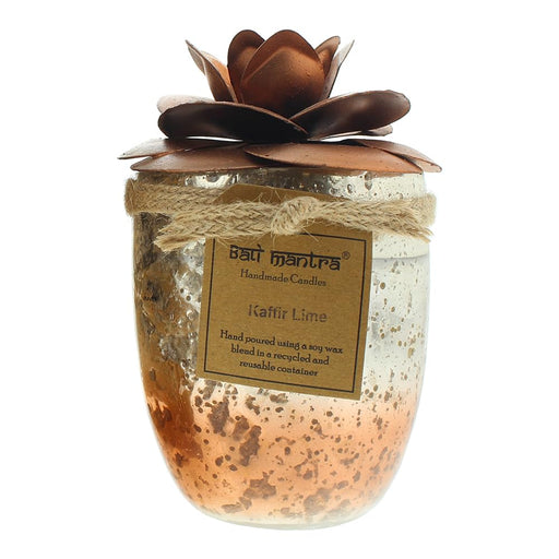 Bali Mantra Camellia Glass Copper Candle 500g - Kaffir Lime - Candle at MyPerfumeShop by Bali Mantra