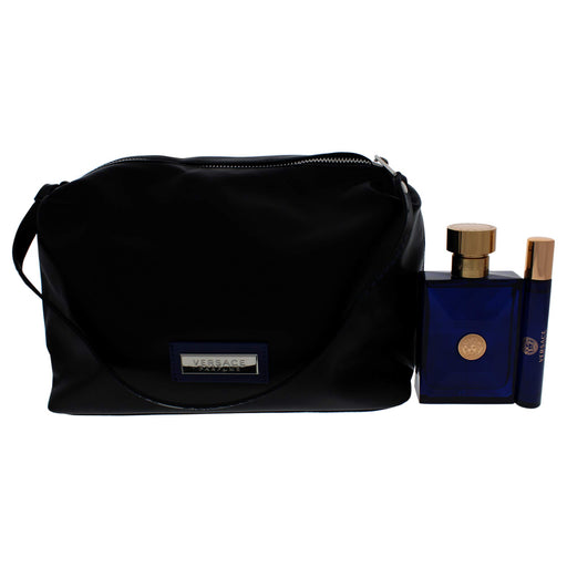 Versace Pour Homme Dylan Blue Gift Set 100ml EDT + 10ml EDT + Toiletry Bag - Eau De Toilette at MyPerfumeShop by Versace