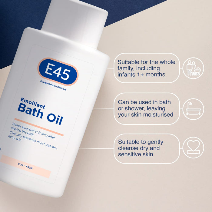 E45 Emollient Bath Oil - 500ml - Bath & Shower at MyPerfumeShop by E45