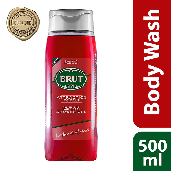 Brut Attraction Totale Shower Gel 500ml - Body Cleansers at MyPerfumeShop by Brut