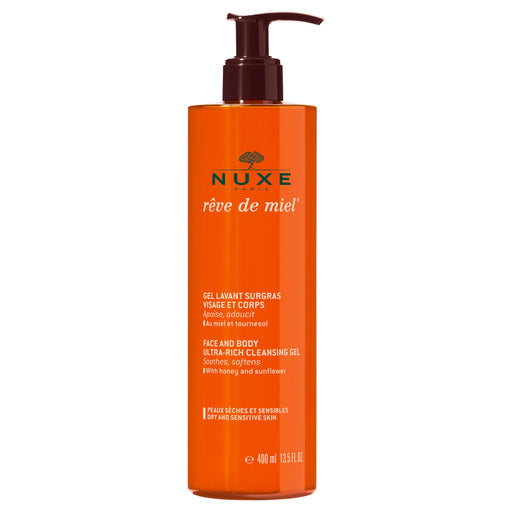 Nuxe Reve de Miel Face and Body Ultra-Rich Cleansing Gel 400ml - Dry/Sensitive Skin - Skincare at MyPerfumeShop by Nuxe