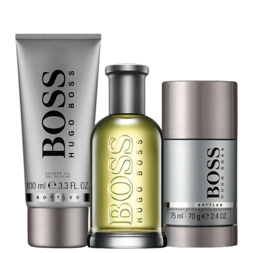 Hugo Boss Boss Bottled Gift Set 100ml EDT + 100ml Shower Gel + 75g Deodorant Stick - Eau de Toilette at MyPerfumeShop by Hugo Boss