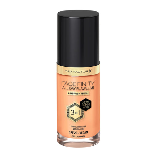 Max Factor Face Finity All Day Flawless 3 In 1 85 Caramel Foundation 30ml - Foundations at MyPerfumeShop by Max Factor