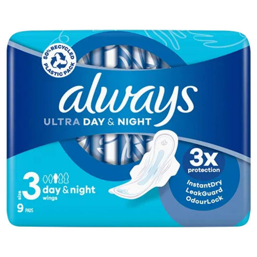 Always Ultra Sanitary Towels Day & Night With Wings Size 3 x 9 - Sanitary Towels at MyPerfumeShop by Always