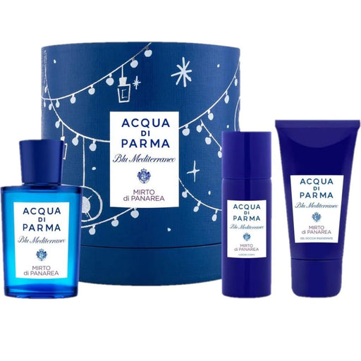 Acqua di Parma Blu Mediterraneo Mirto di Panarea Gift Set 75ml EDT + 40ml Shower Gel + 50ml Body Lotion - Eau De Toilette at MyPerfumeShop by Acqua di Parma