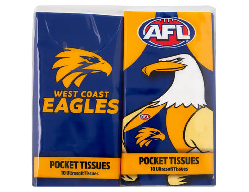 AFL West Coast Eagles Pocket Tissues 4pcs - Tissues at MyPerfumeShop by AFL