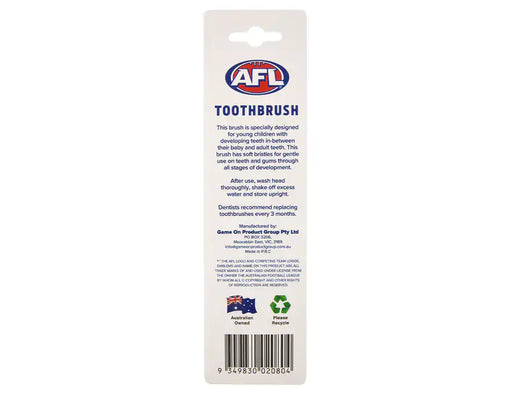 AFL Western Bulldogs Soft Toothbrush 2pcs - Toothbrush at MyPerfumeShop by AFL