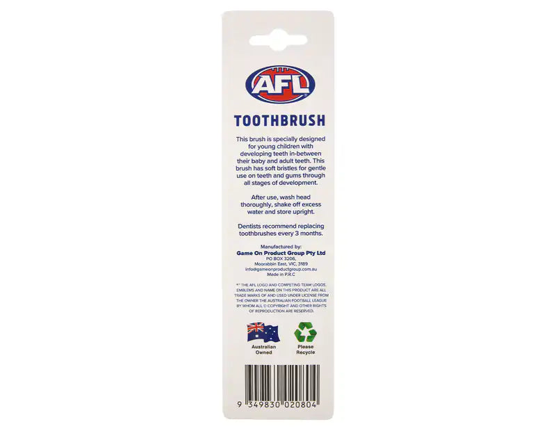 AFL Western Bulldogs Soft Toothbrush 2pcs - Toothbrush at MyPerfumeShop by AFL