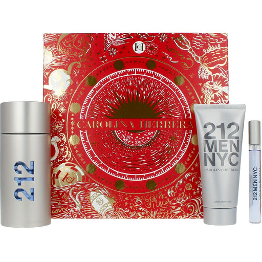 Carolina Herrera 212 NYC Men Gift Set 100ml EDT + 100ml Aftershave Gel + 10ml EDT - Fragrance at MyPerfumeShop by Carolina Herrera