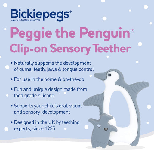 Bickiepegs Peggie The Penguin Sensory Clip On Teether - Teething Acces at MyPerfumeShop by Bickiepegs