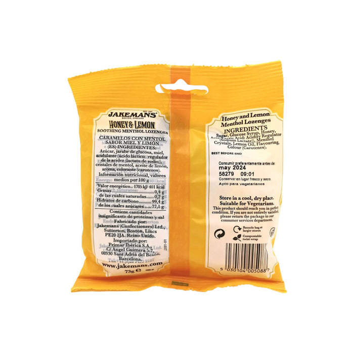 Jakemans Honey & Lemon Soothing Menthol Lozenges - 73g - Cough &Colds at MyPerfumeShop by Jakemans