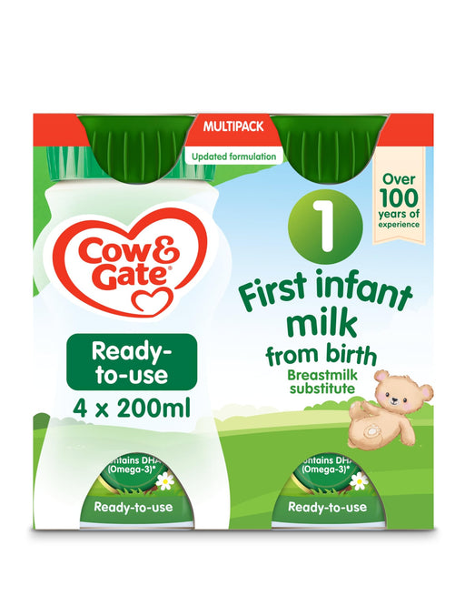 Cow & Gate 1 First Baby Milk Formula Multi-Pack From Birth - 4x200ml - Milk at MyPerfumeShop by Cow & Gate