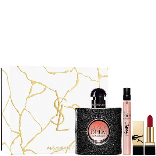 Yves Saint Laurent Black Opium Gift Set 50ml EDP + 2ml Volume Effet Faux Cils Mascara - 01 + 1.3g Rouge Pur Couture Lipstick - 70 Le Nu - Sets at MyPerfumeShop by Yves Saint Laurent